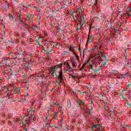 Poppy fabric  - Cotton Voille stepped patchwork