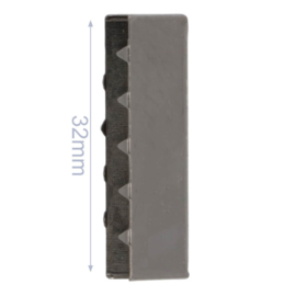 Eindstuk tassenband metaal 32mm zwart