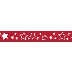 Riley Blake- star grosgrain ribbon red