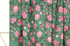 Atelier Jupe - viscose - Green with pink flowers