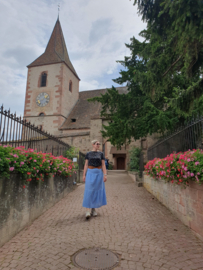 Bittoun - Broderie lavedelblauw (coupon 1.8m)