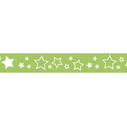 Riley Blake- star grosgrain ribbon lime green