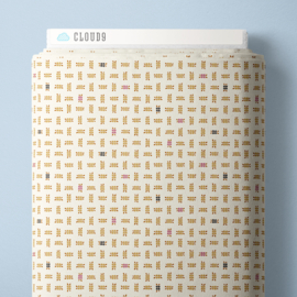 Cloud9 Blossom and Dot - Floral weave gold