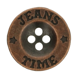 Jeans knoop oud koper 12.5mm