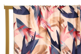 Atelier Jupe - Off white viscose with coloured plant leaves