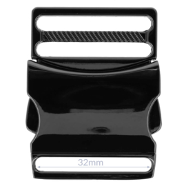 Klikgesp metaal 32mm zwart