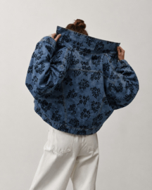 Chenille  jacquard denim flowers