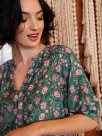 Atelier Jupe - viscose - Green with pink flowers