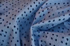 Bittoun - Broderie lavedelblauw (coupon 1.8m)