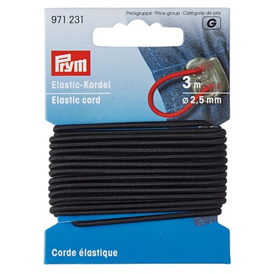 Prym Elastisch koord 2.5 zwart