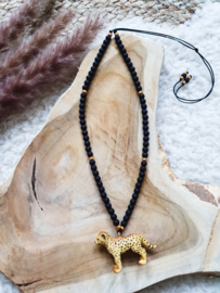 Animal necklace cheetah black