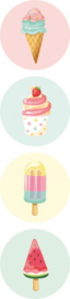 Sticker ijsjes | Multi (10 stuks)