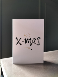 Kerstkaart it's x-mas time