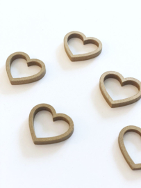 Hartjes | Hout Goud (5 stuks)