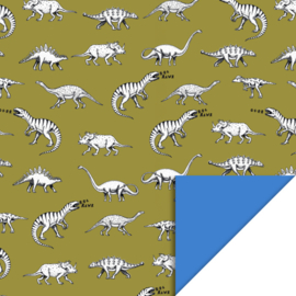 70cm Cadeaupapier Dino Olive Blue