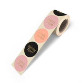 Stickers x-mas tekst mix Glamour (10 stuks)