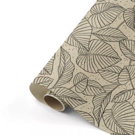 Cadeaupapier Lovely Leaves | Grasspaper Black