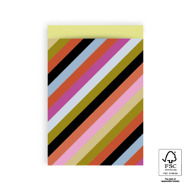 Cadeauzakjes Multi stripes Yellow | M (5 stuks)