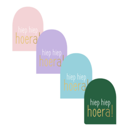 Stickers hiep hiep hoera | multi (10 stuks)