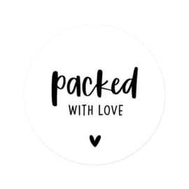 Sticker Packed with love (10 stuks)