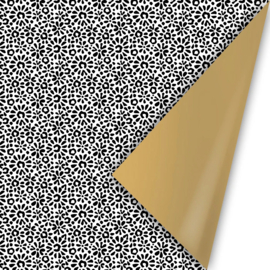 Cadeaupapier Ethnic Flowers | Zwart Goud