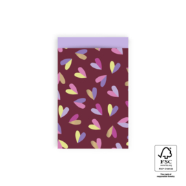 Cadeauzakjes hearts duo Beet Red | Lilac | M (5 stuks)