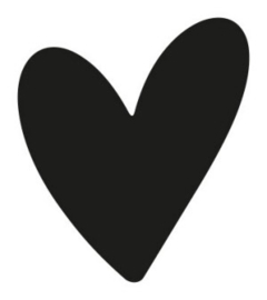 Sticker Big heart | Black (10 stuks)