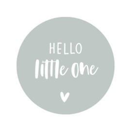 Sticker hello little one | Sage (10 stuks)