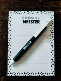 MEESTER | Notitieblokje met pen 