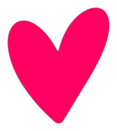 Sticker Big heart | Neon Roze (10 stuks)