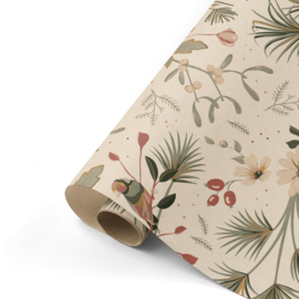 50cm Cadeaupapier Vintage Christmas Naturel