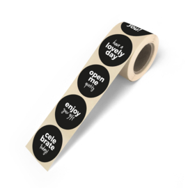 Sticker text mix | Zwart (10 stuks)
