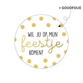 Sticker Wil je op mijn feestje komen? (10 stuks)