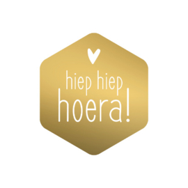 Stickers hiep hiep hoera | goud (10 stuks)