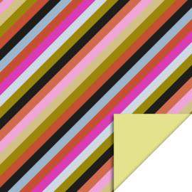 70cm Cadeaupapier Multi stripes yellow