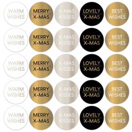 Sticker Christmas Wishes | Goud Zwart (10 stuks)