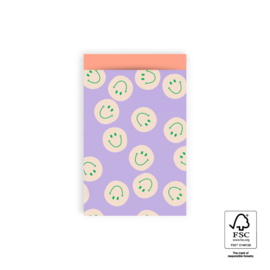 Cadeauzakjes Smile lilac | M (5 stuks)