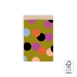 Cadeauzakjes Big confetti Olive | M (5 stuks)