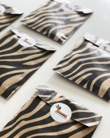 Cadeauzakjes Kraft zebra | M (5 stuks)