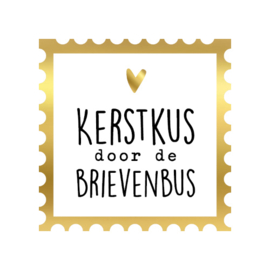 Sticker Kerstkus door de brievenbus (10 stuks)