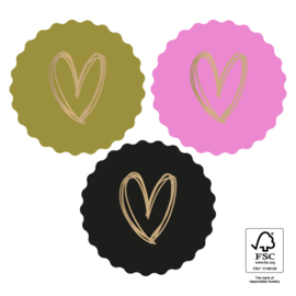 Stickers heart gold Joy (10 stuks)