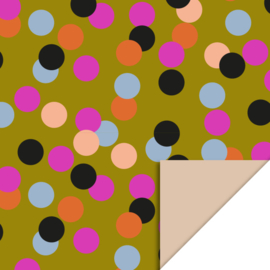 70cm Cadeaupapier Big confetti Olive Nude