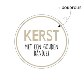 Sticker Kerst met een gouden randje (10 stuks)