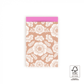 Cadeauzakjes Flowers Pink Taupe | M (5 stuks)