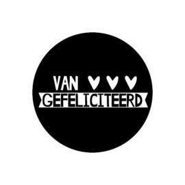 Sticker van harte gefeliciteerd (10 stuks)