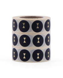 Sticker Bows Black/Gold (10 stuks)