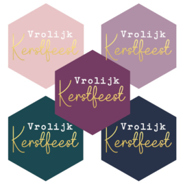 Stickers Vrolijk kerstfeest Multi (10 stuks)