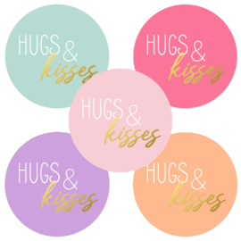 Stickers Hugs & kisses (10 stuks)