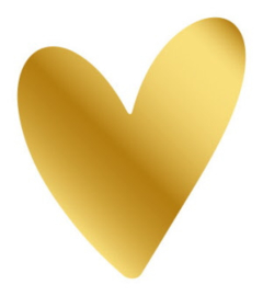 Sticker Big heart | Gold (10 stuks)