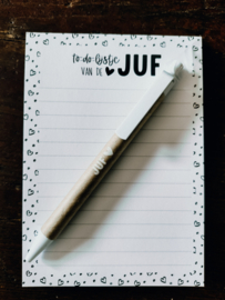 JUF | Notitieblokje met pen